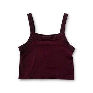 Urban Outfitters Out From Under Burgundy Ribbed Square Neck Crop Bra Top